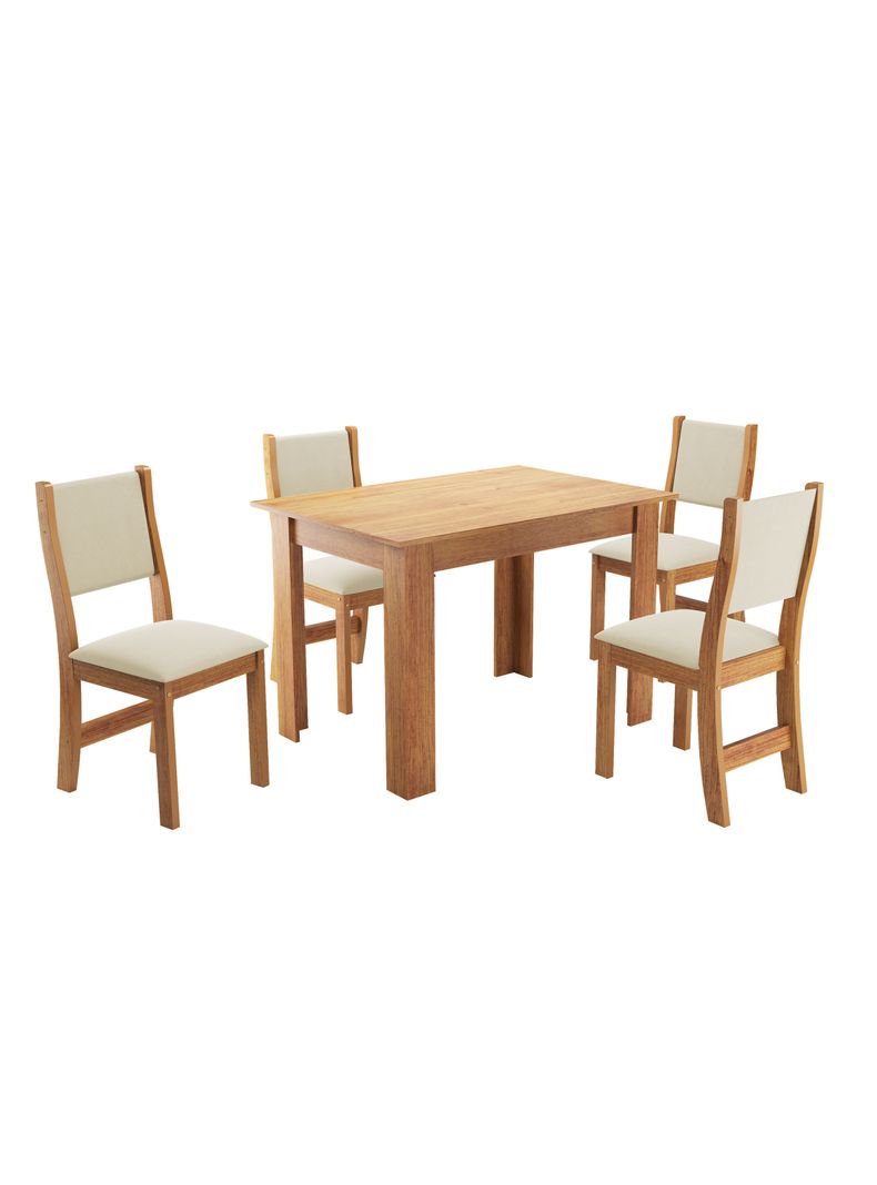 Juego de Comedor Palace 4 Sillas Amendoa-0