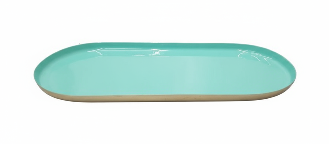 Plato Metálico Aqua 30x15 cm