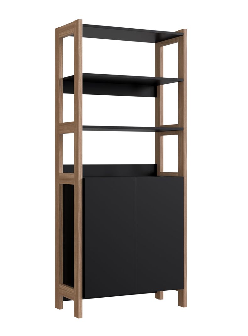 Estante Organizador Vertical B142 Negro/Castano