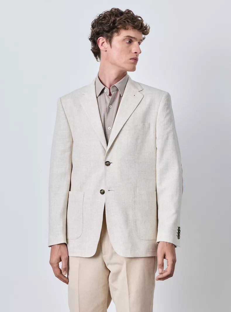 Vestón Recto Slim Fit con Lino