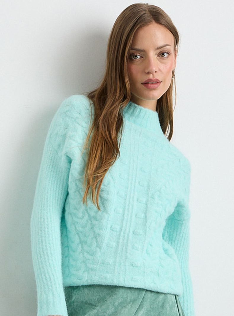 Sweater Liso Aqua