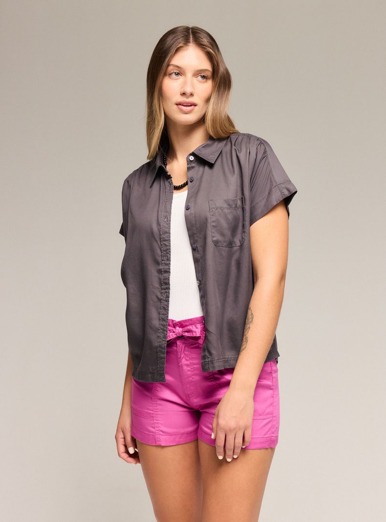 Blusa Manga Corta Botón