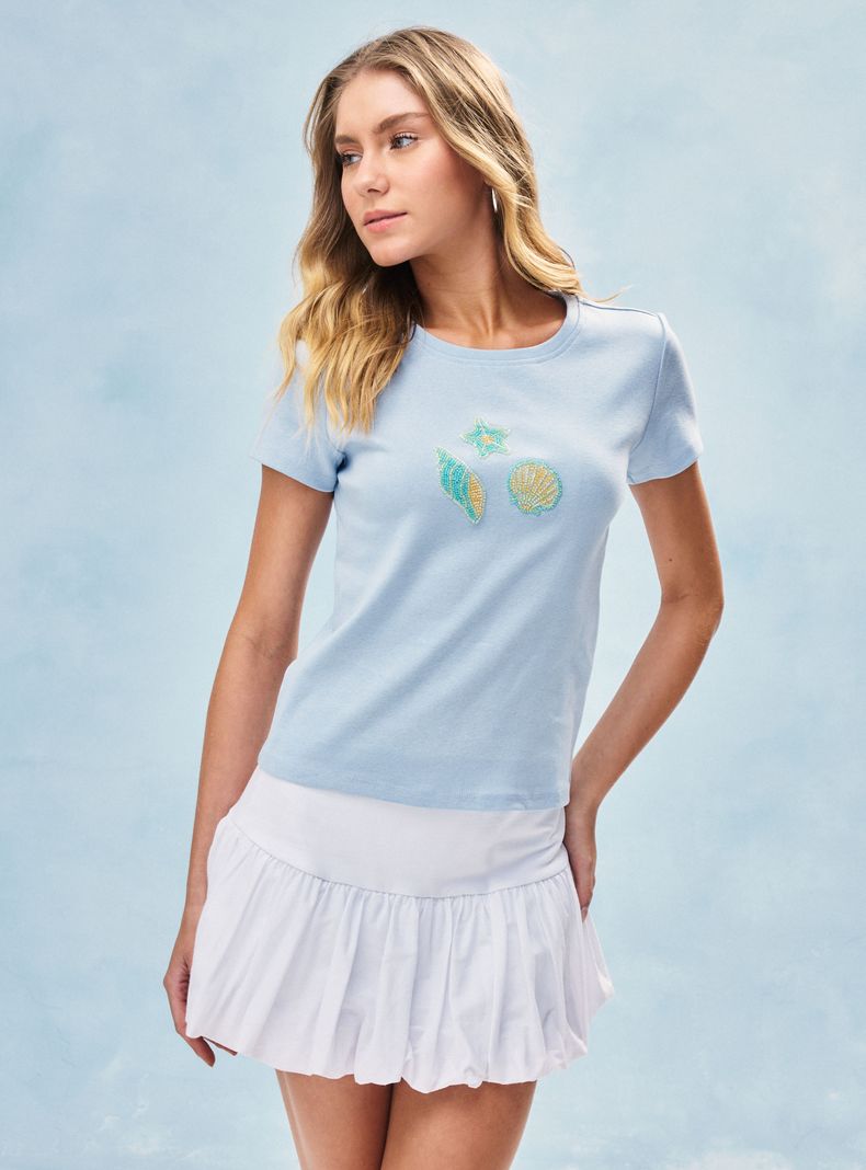 Polera Print con Aplicación