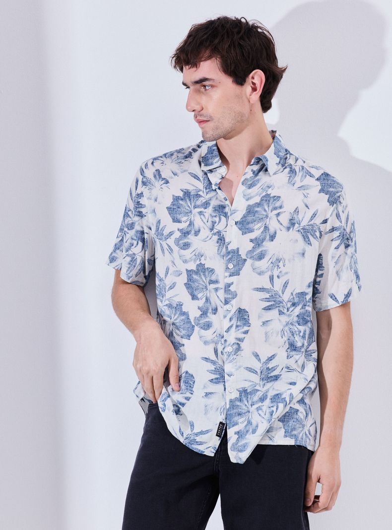 Camisa Estampado Reverse Hojas