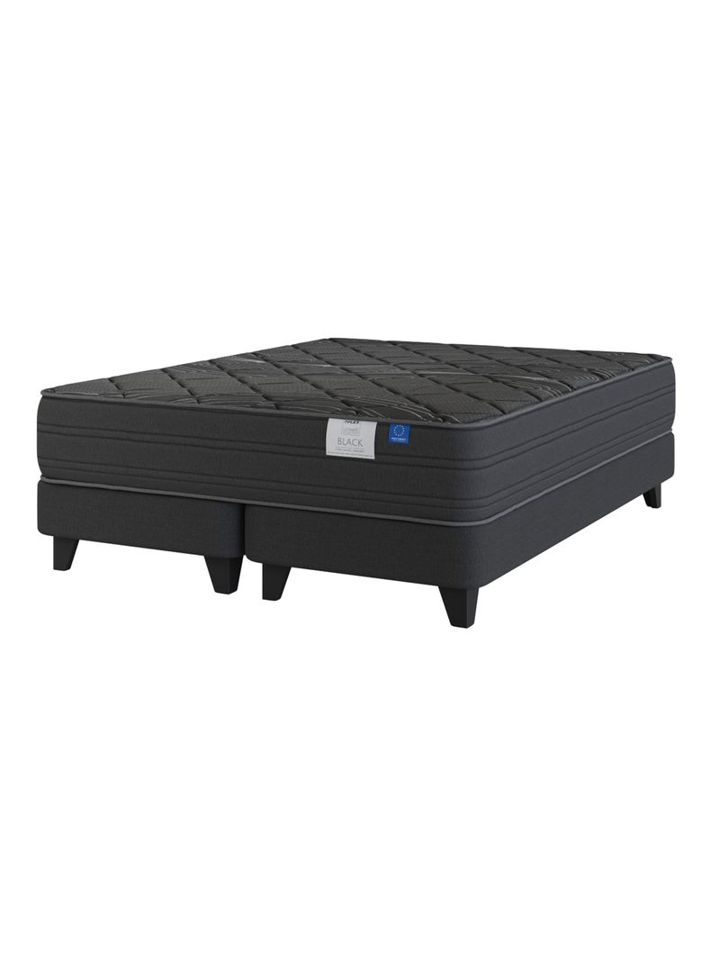Cama Europea 2 Plazas Black Base Dividida Base + Colchon