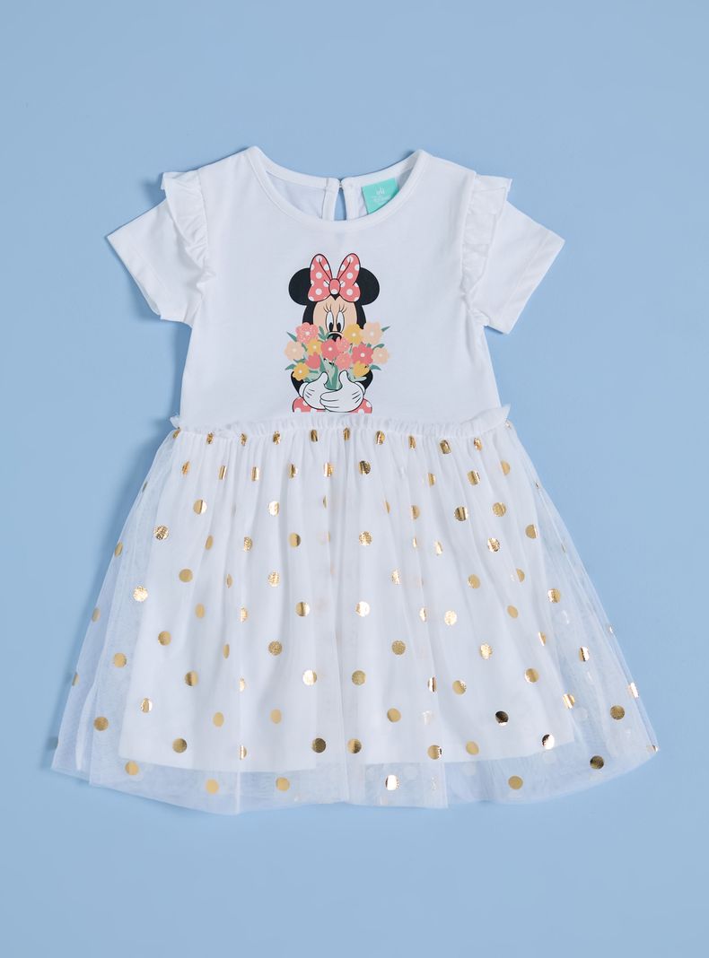 Vestido Minnie con Vuelos Tul y Brillo