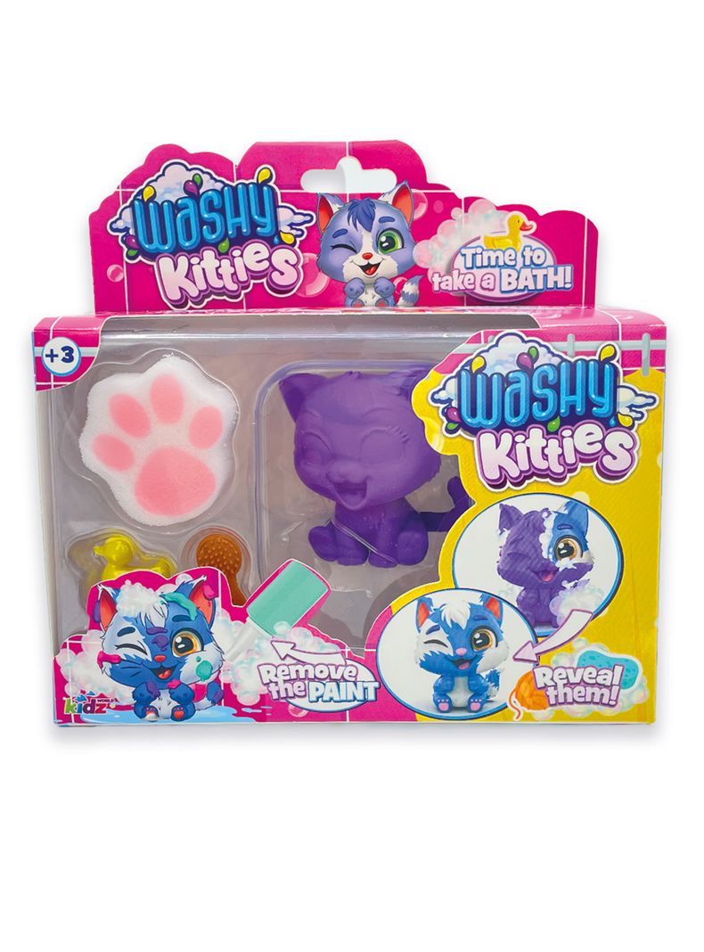 Set Figura Washy Kitties Sorpresa con Accesorios 7 Piezas