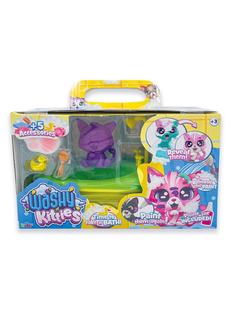Set Figura Washy Kitties Sorpresa con Bañera 9 Piezas