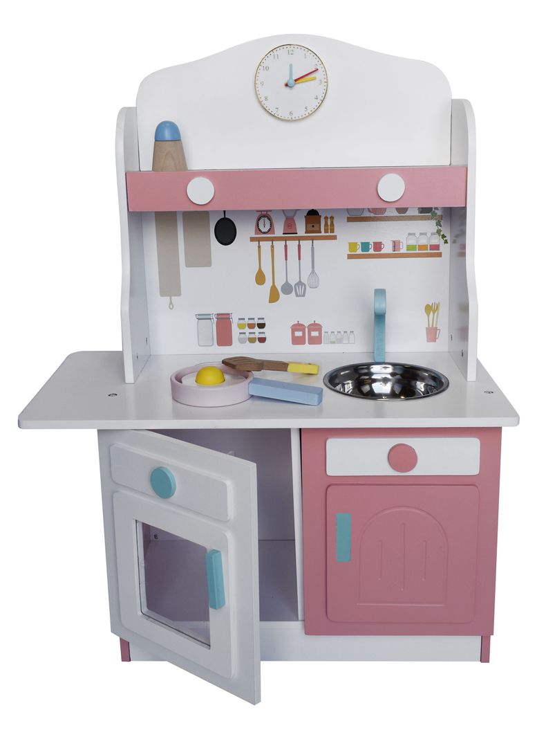 Centro de Juegos Cocina de Madera Blanca con Accesorio-1