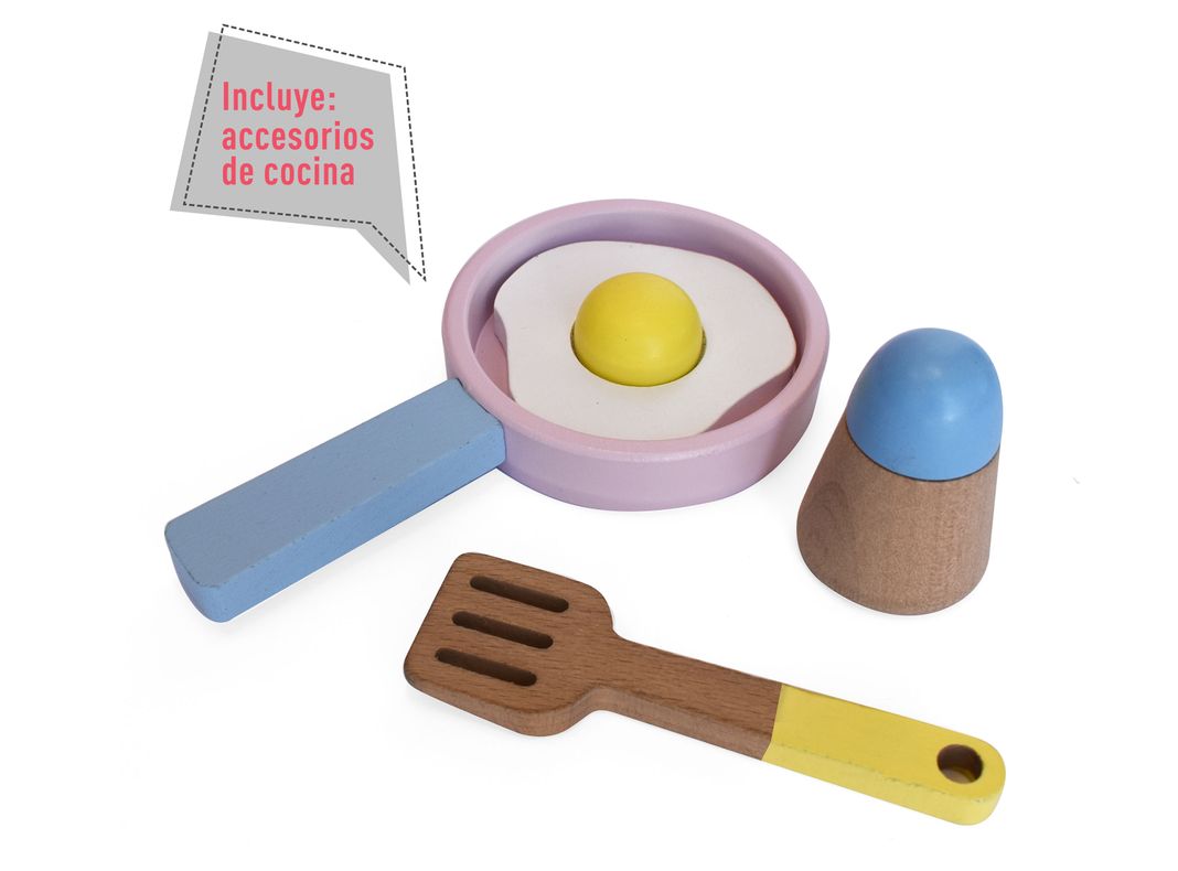 Centro de Juegos Cocina de Madera Blanca con Accesorio-2