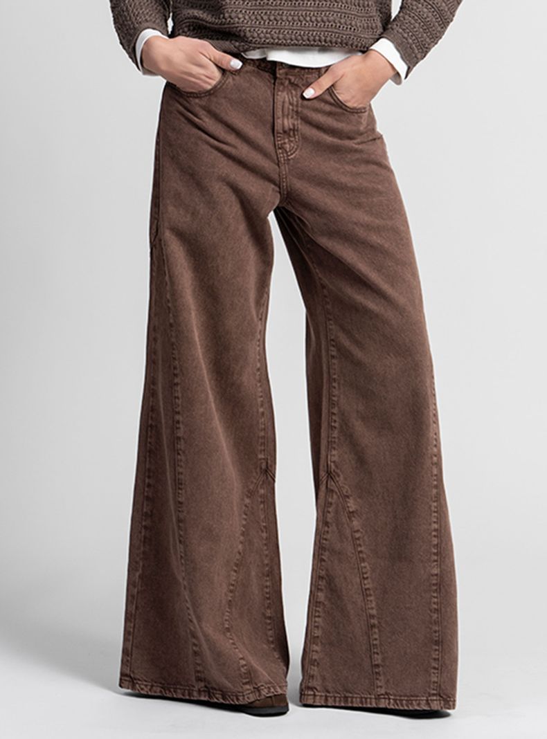 Jeans Palazzo Tiro Alto Bernarda Café