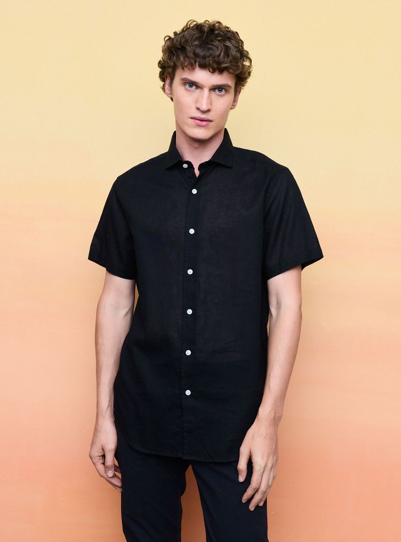 ALANIZ CAMISA ALGODÓN LINO MANGA CORTA