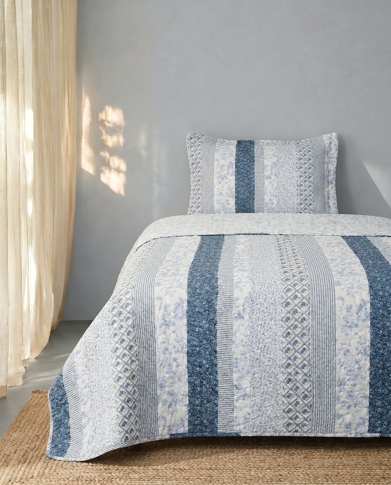 QUILT STYLO 1.5 PLAZAS FLOR VERTICAL