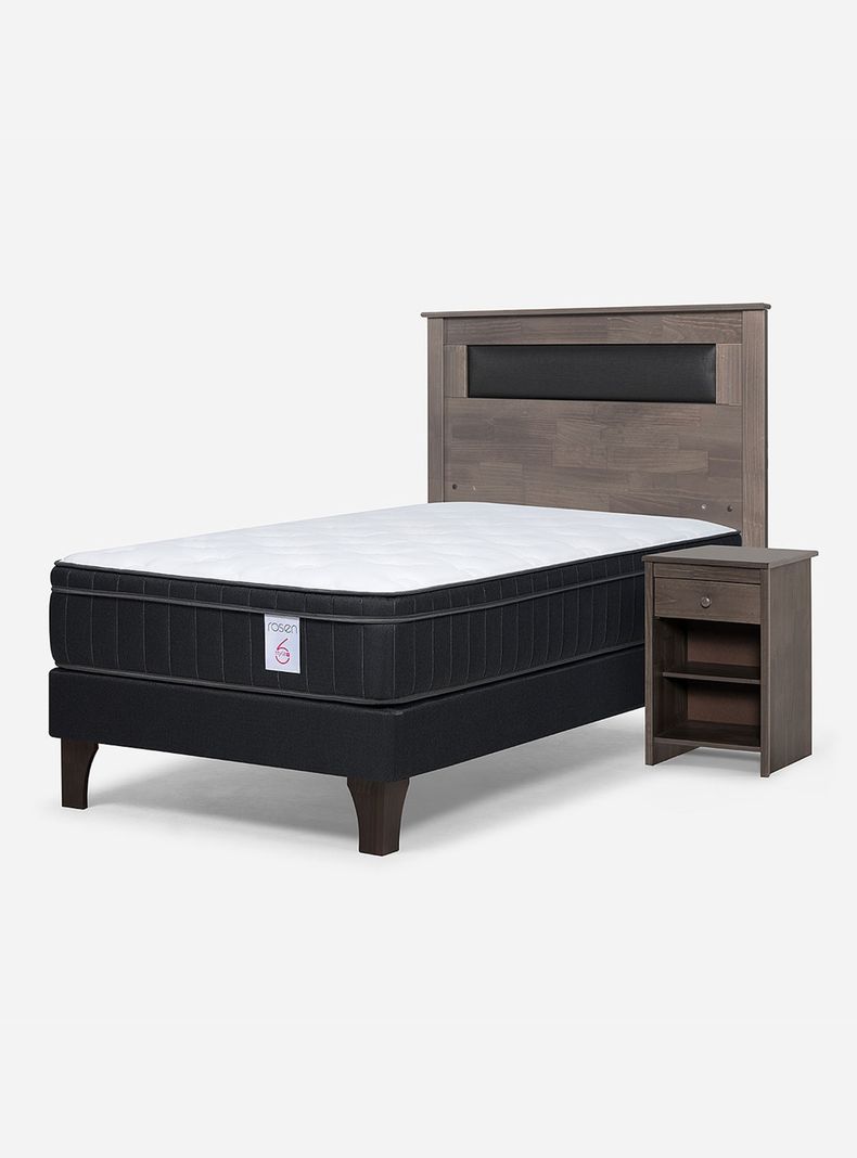 Cama Europea 1.5 Plazas New Style 6 Plus + Set Ferrara