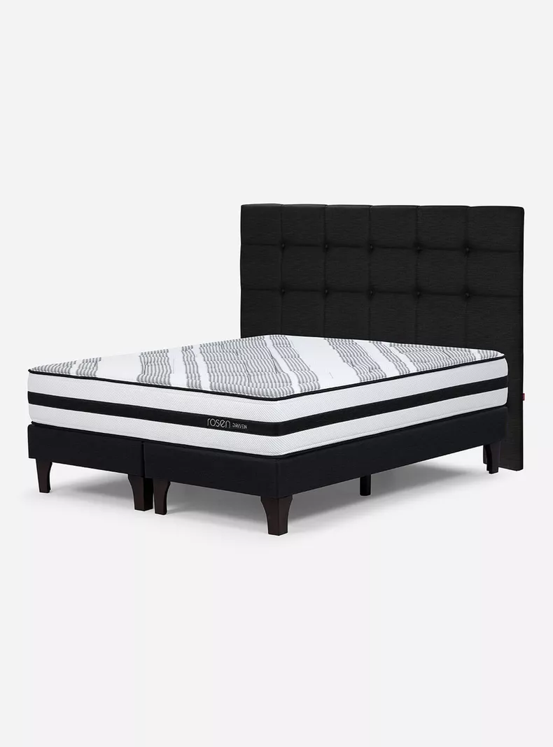 Cama Europea King Driven + Respaldo Issey Grafito