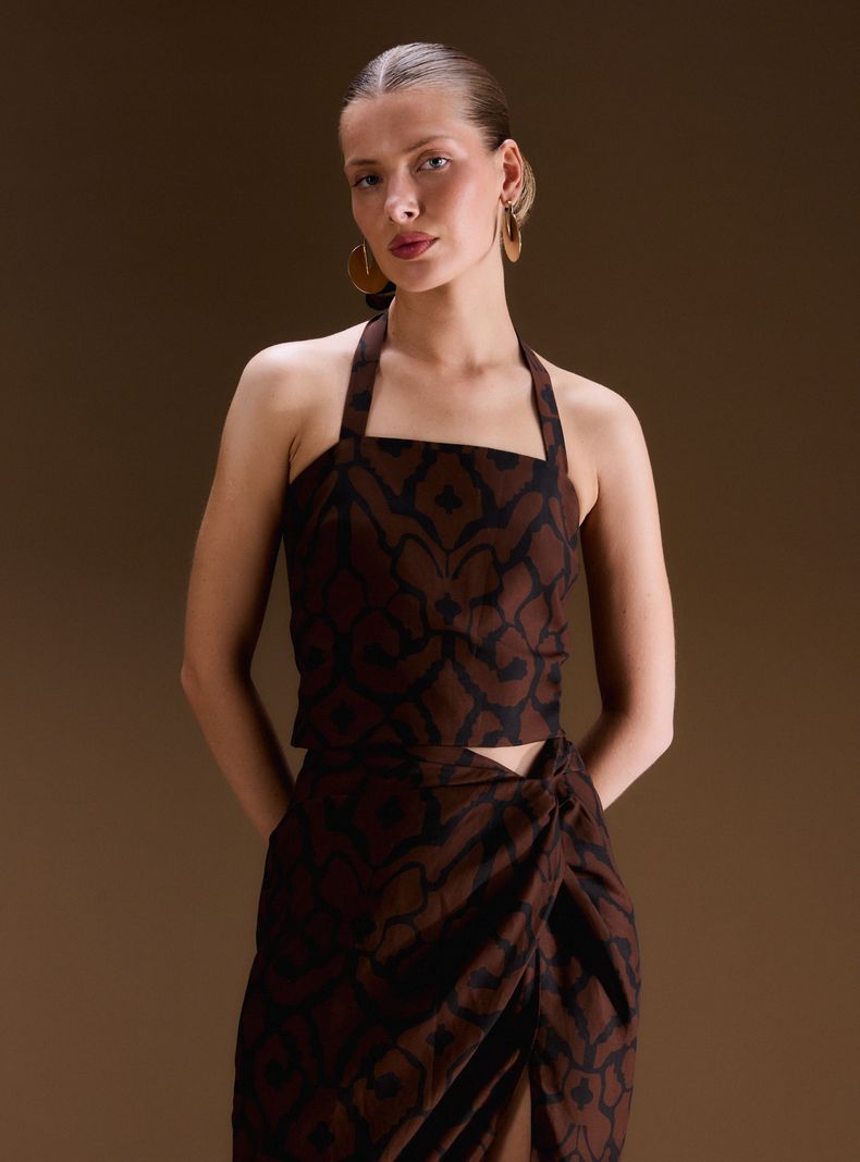 Blusa Strapless con Recogido Colección Ange Eyzaguirre