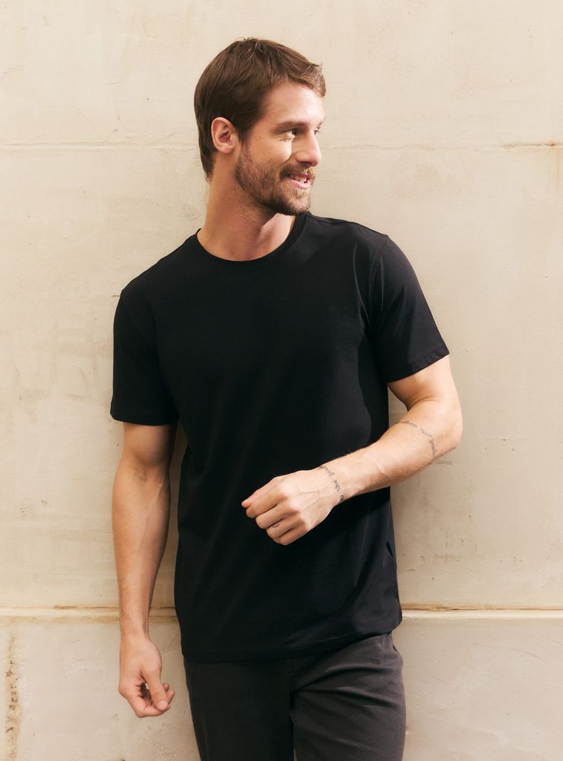 Polera Manga Corta Algodón Crew Neck