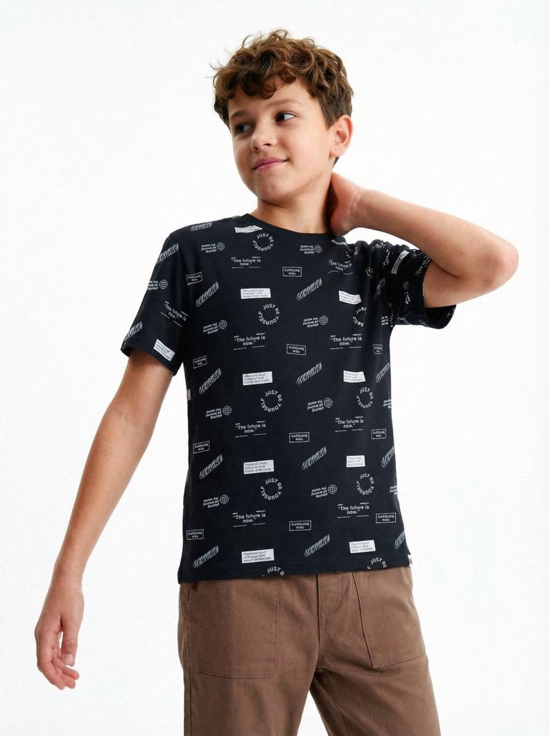 Melt Polera Básica Diseño Full Print Niño