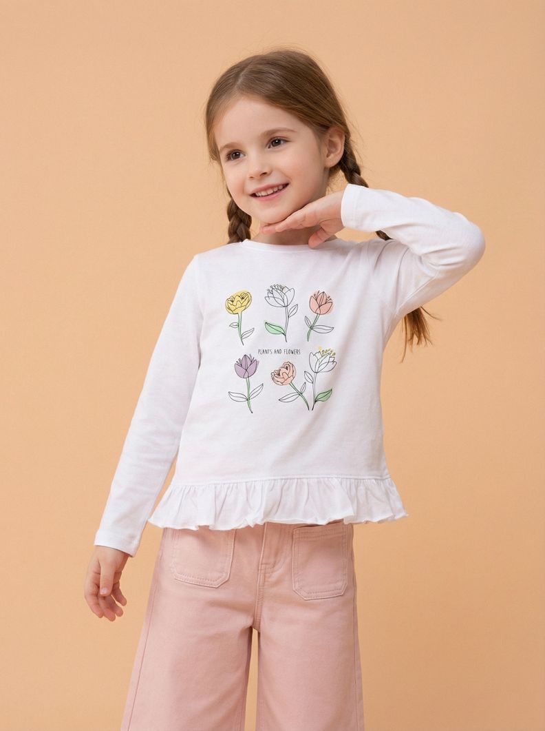 Polera Estampada Estilo Peplum