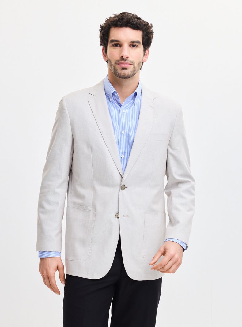 Vestón Recto Regular Fit Micro Diseño