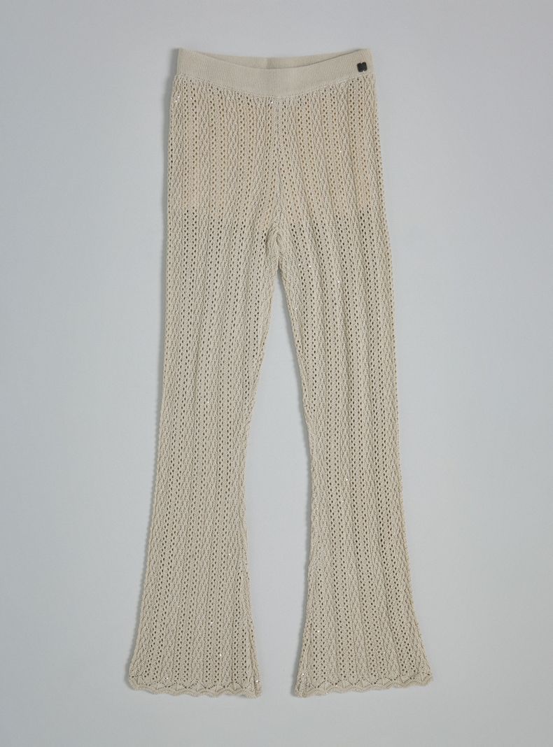 Pantalón Tejido con Mini Lentejuelas