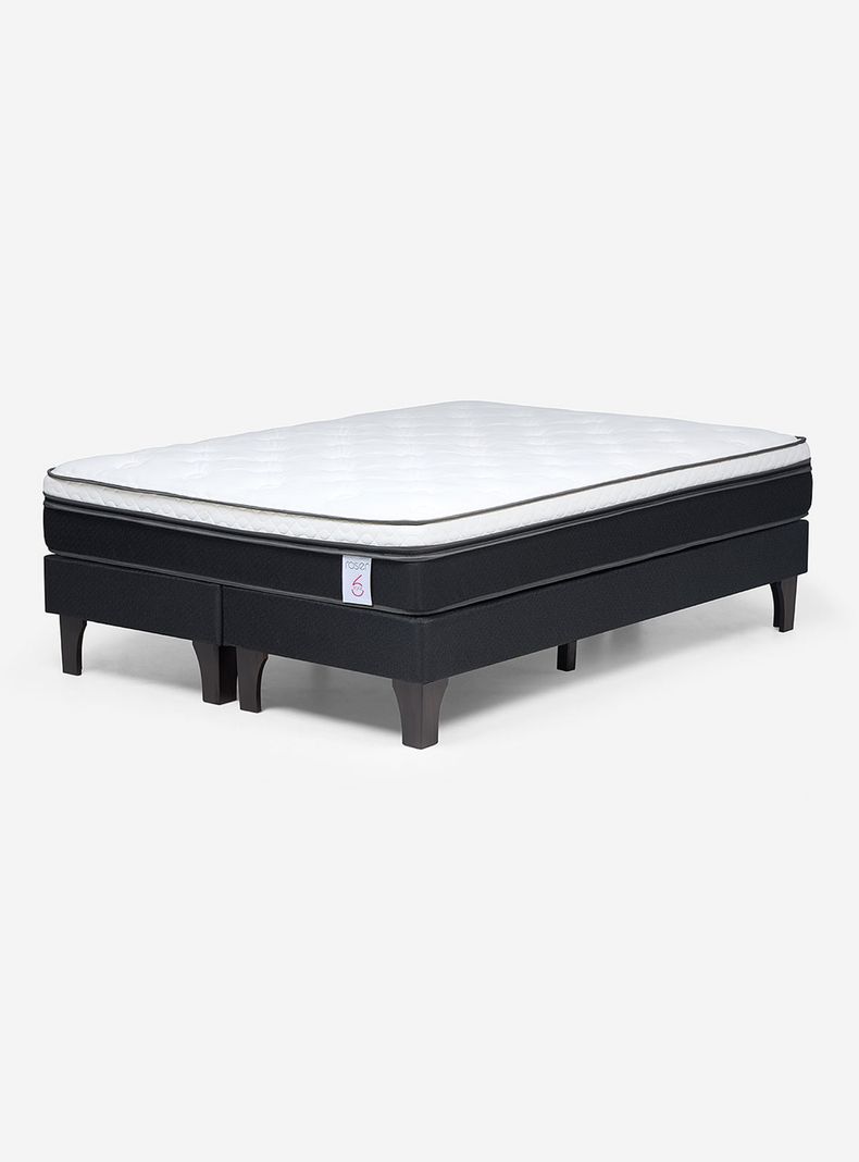Cama Europea New Style 6 2 Plazas Base Dividida + Almohadas Extra