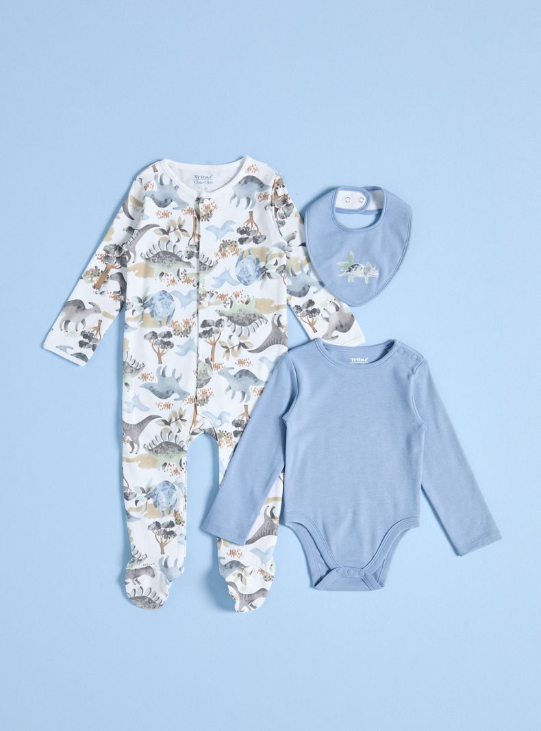 Conjunto con Estampados Dinos Acuarelados