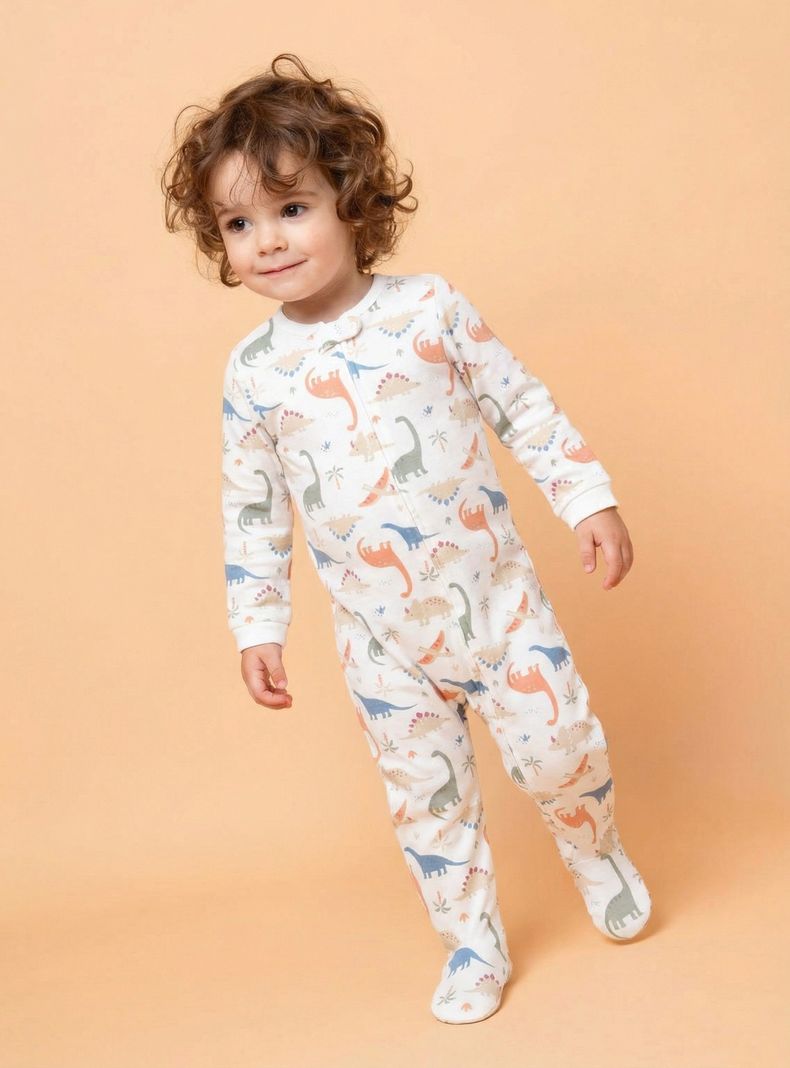 Pijama Enterito Estampado con Cierre Niño