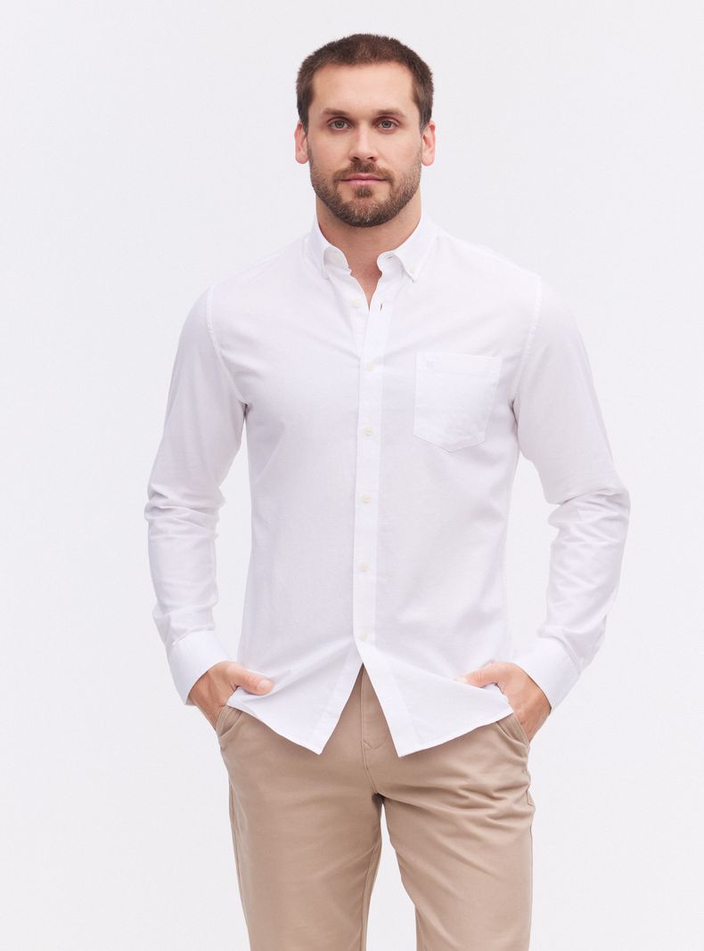 Camisa Poplin Algodón Bolsillo