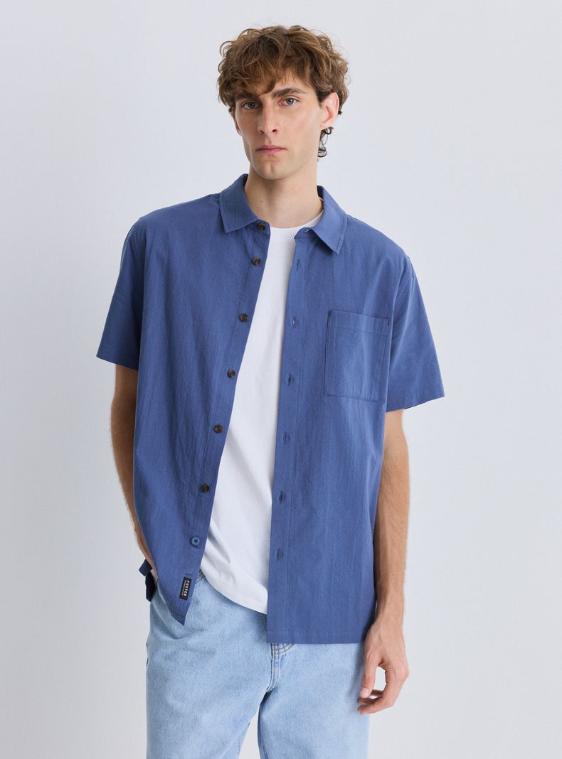 FOSTER CAMISA LÍNEAS SEERSUCKER