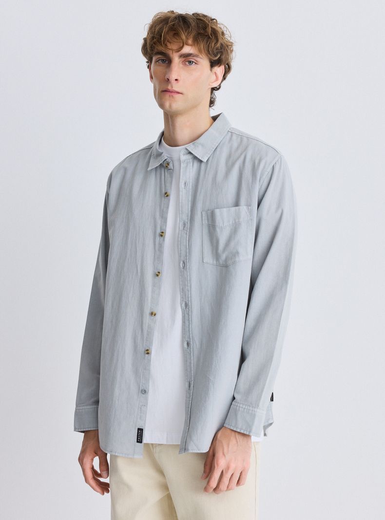 Camisa Lino Manga Larga