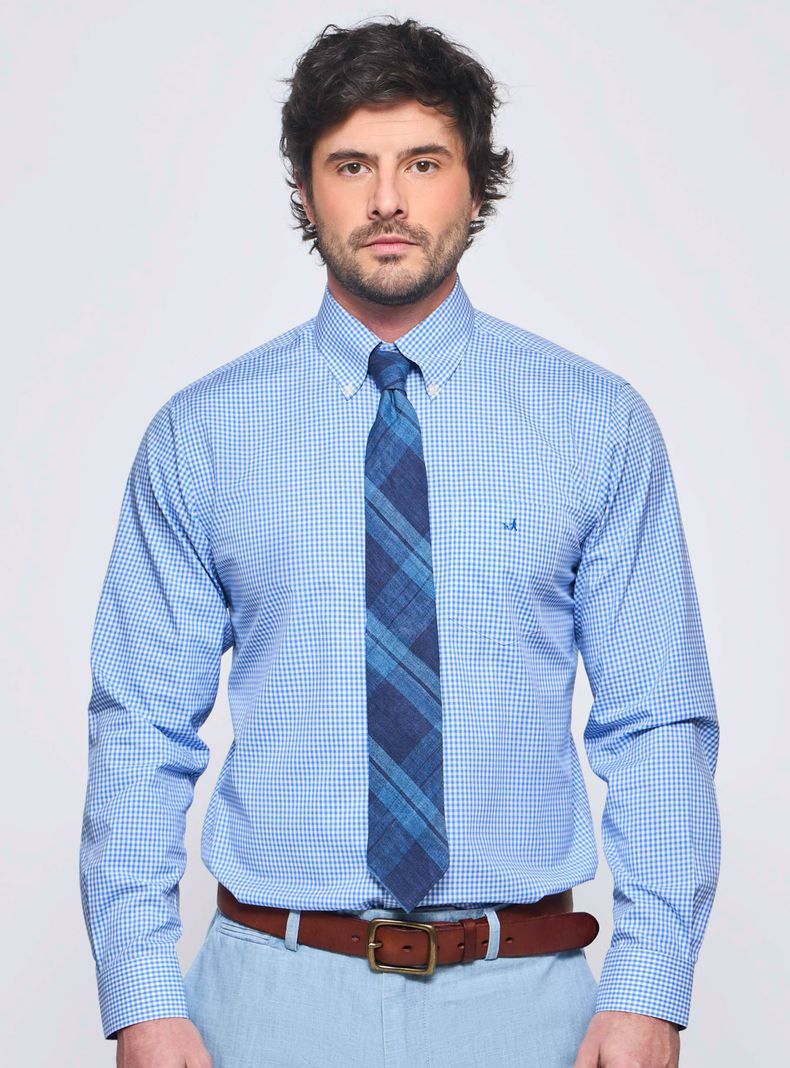 Camisa Vestir Manga Larga Botones Algodón