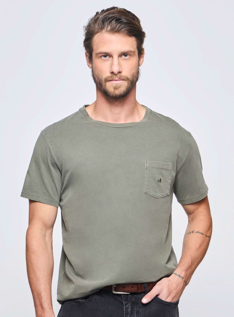 Polera con Bolsillo Manga Corta