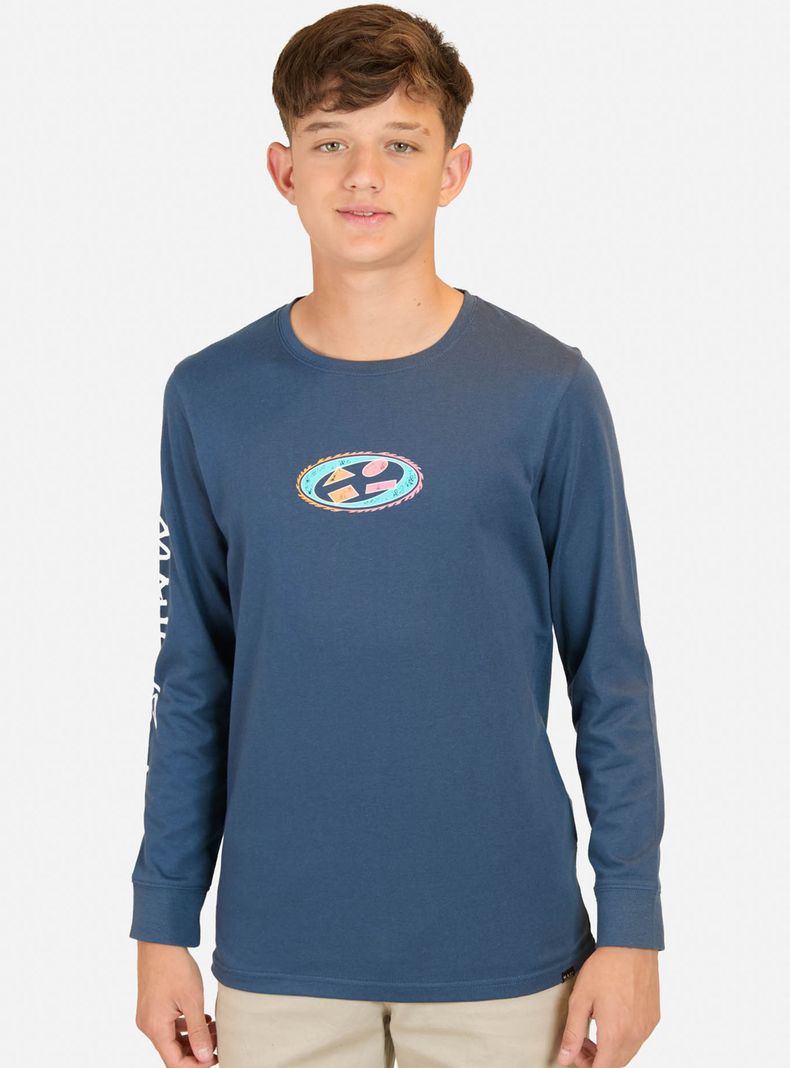 Polera Manga Larga con Logo en Pecho y Espalda Niño