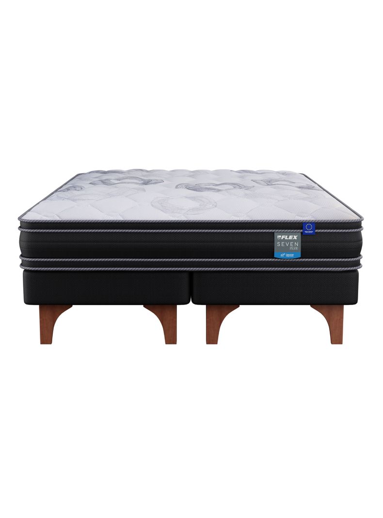 Cama Europea Seven Plus 2 Plazas Box Base Dividida-2