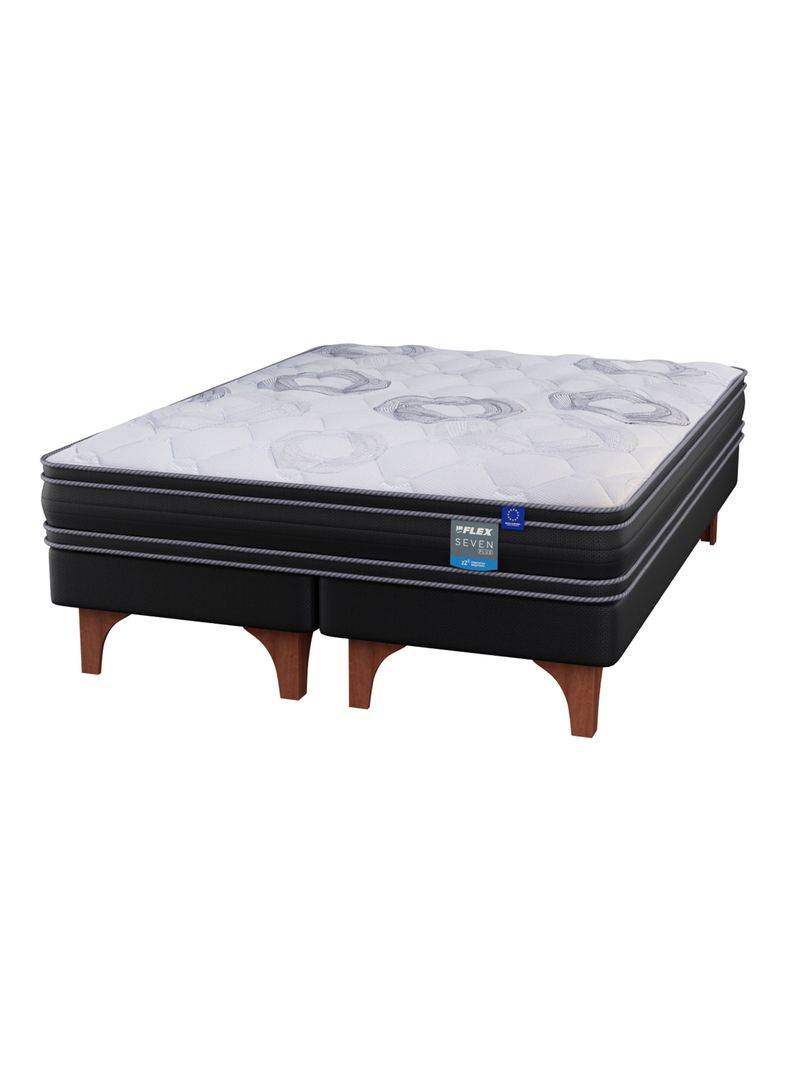 Cama Europea Seven Plus 2 Plazas Box Base Dividida-0
