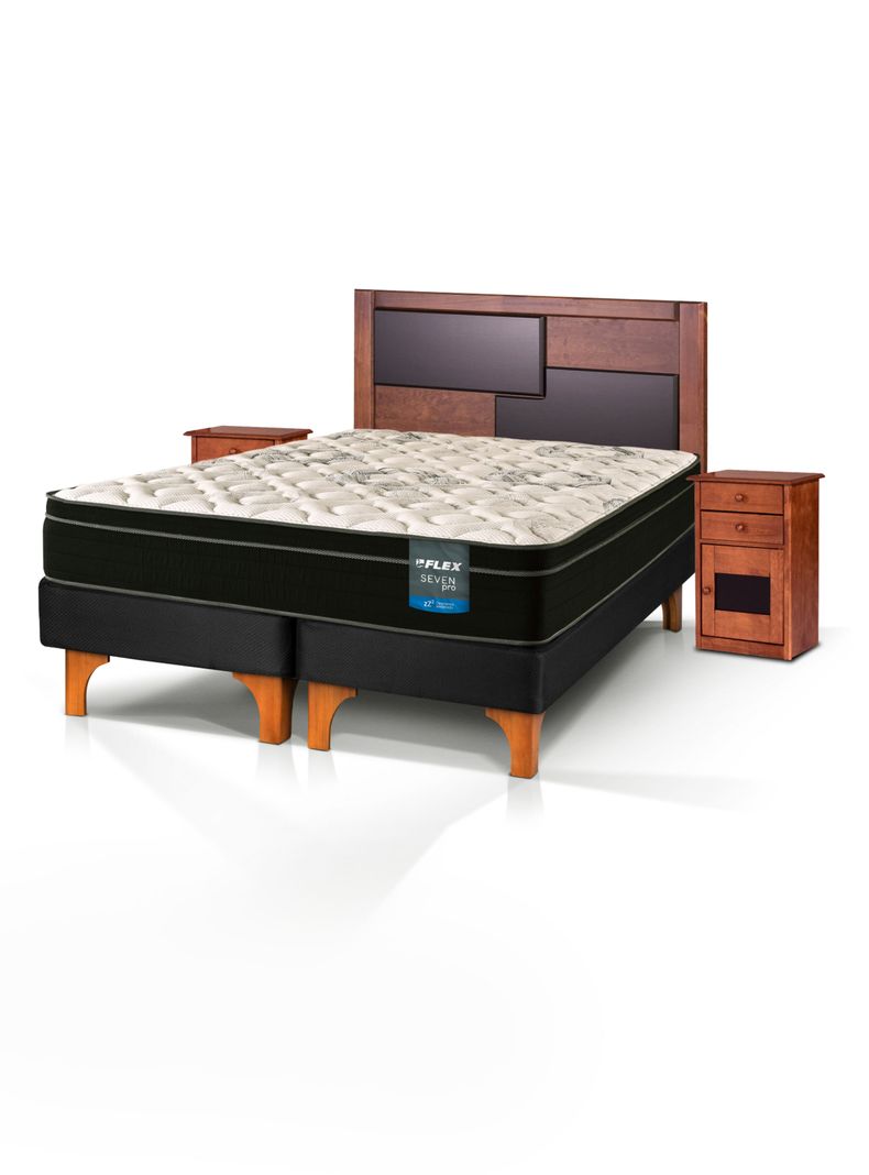 Cama Europea Seven Pro King + Set Colonia