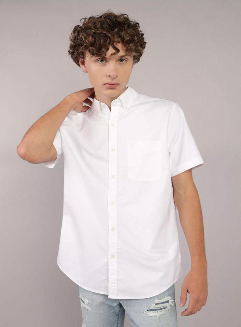 Camisa AE Slim Fit Manga Corta con Botones