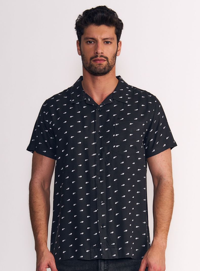 Camisa Manga Corta Surf Guayabera Sarga Mini Print