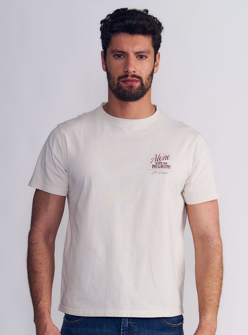 Polera Print Garmen Dye Manga Corta