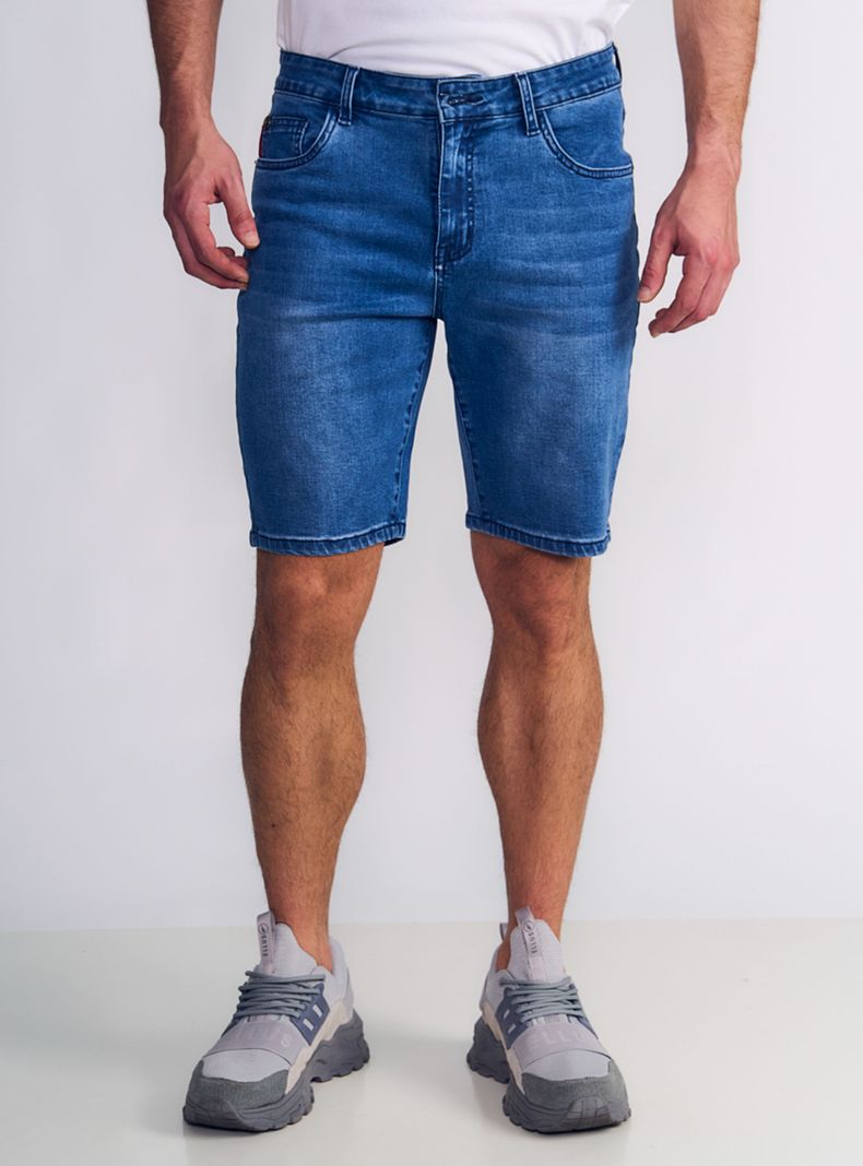 Short Denim Tiro Alto Bob Medio