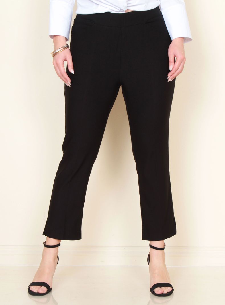 Pantalón Crop Tiro Alto Solid Pretina Elástica 15821