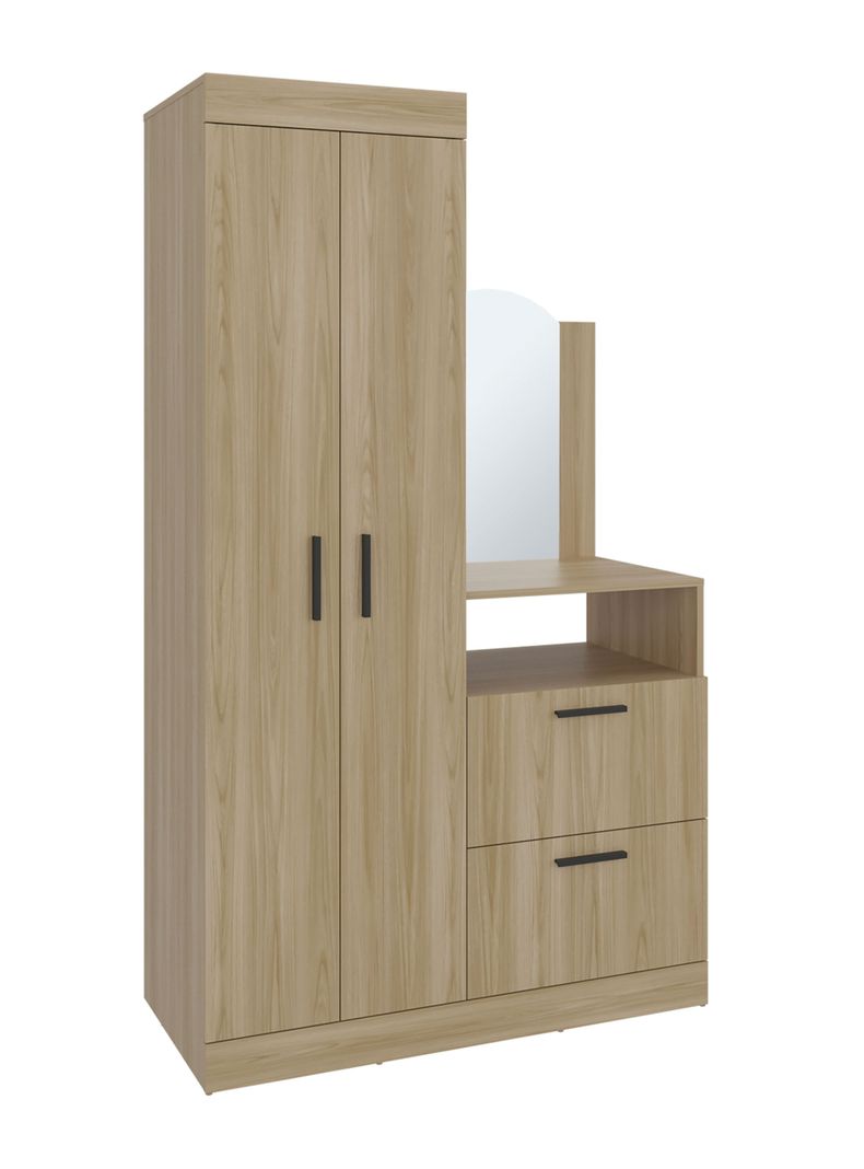 Clóset Cómoda Praga 3 Puertas 1 Cajón Fresno