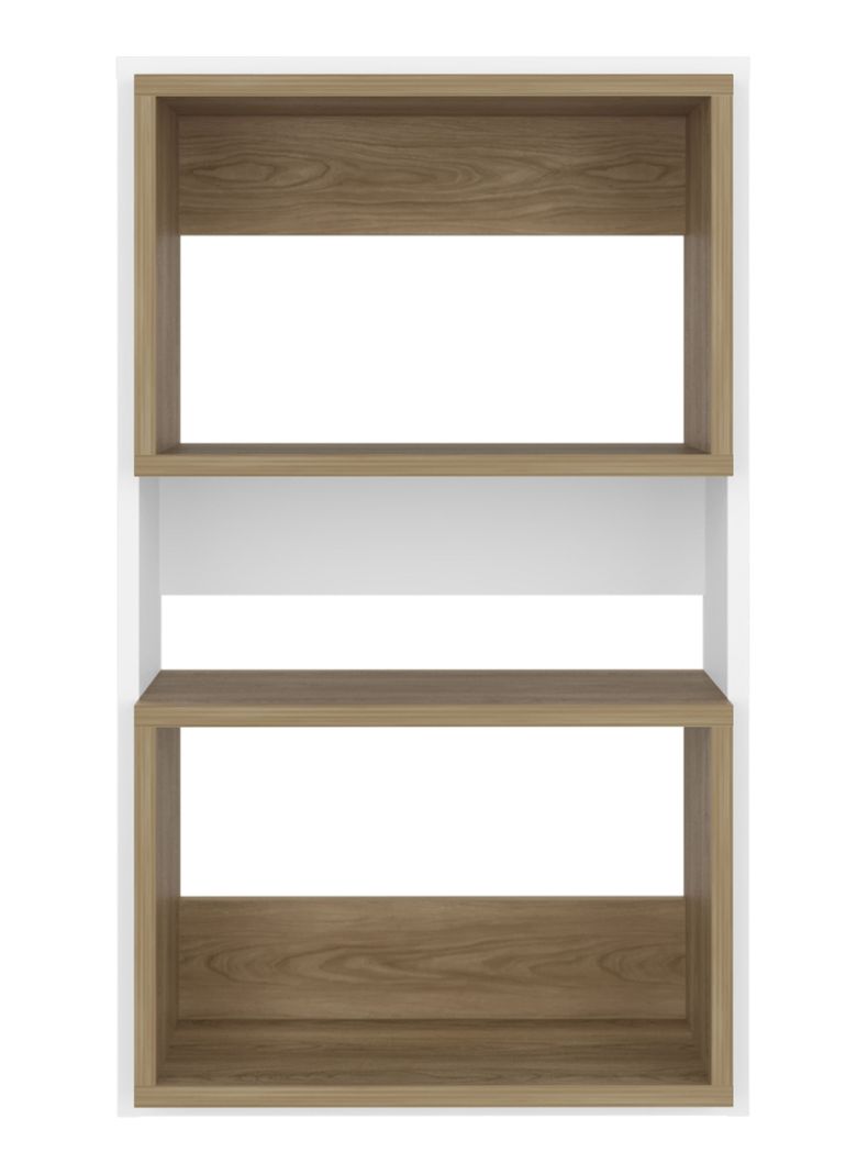 Mueble Auxilar Muro Bano Eco Blanco y Fresno