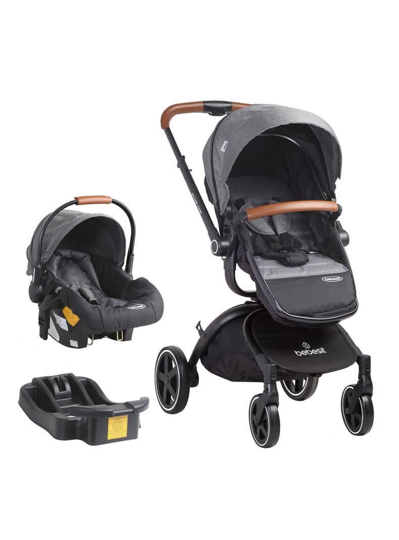 COCHE TRAVEL SYSTEM DELUXE 360° SX GRIS BEBESIT