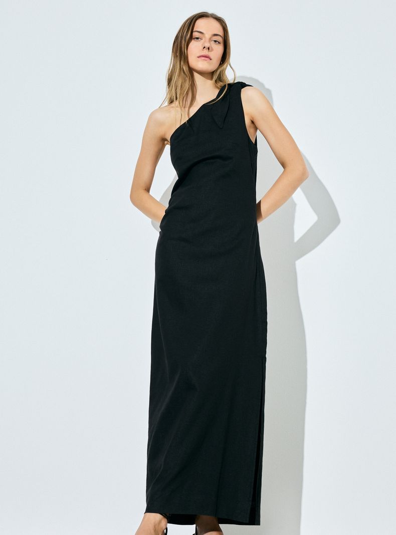 Vestido Asimétrico con Recogido