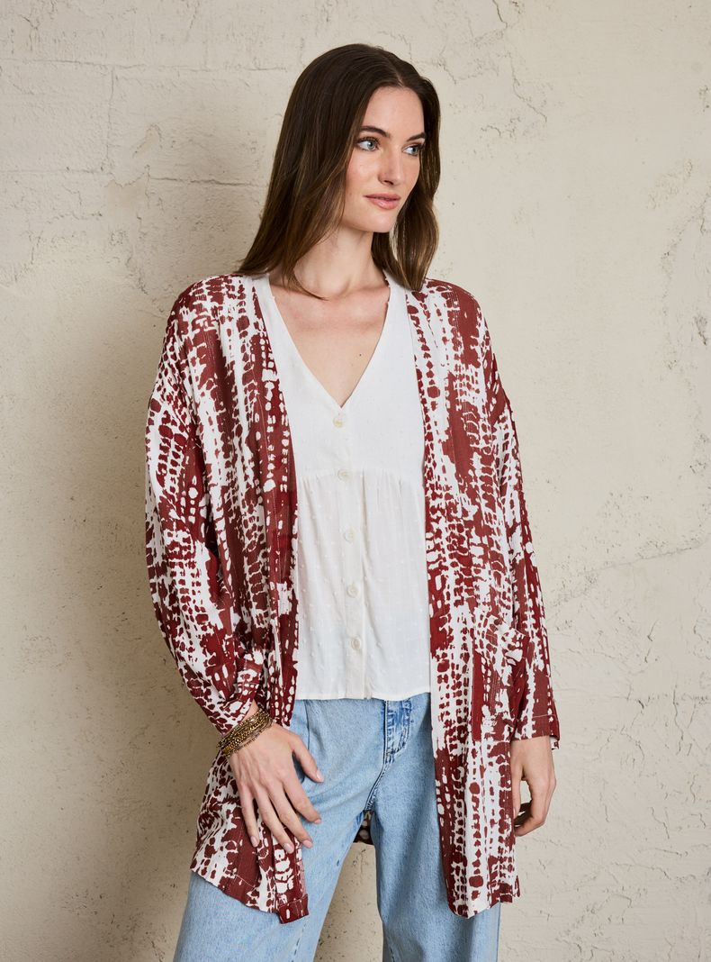 Blusa Tipo Kimono con Detalle Metalizado