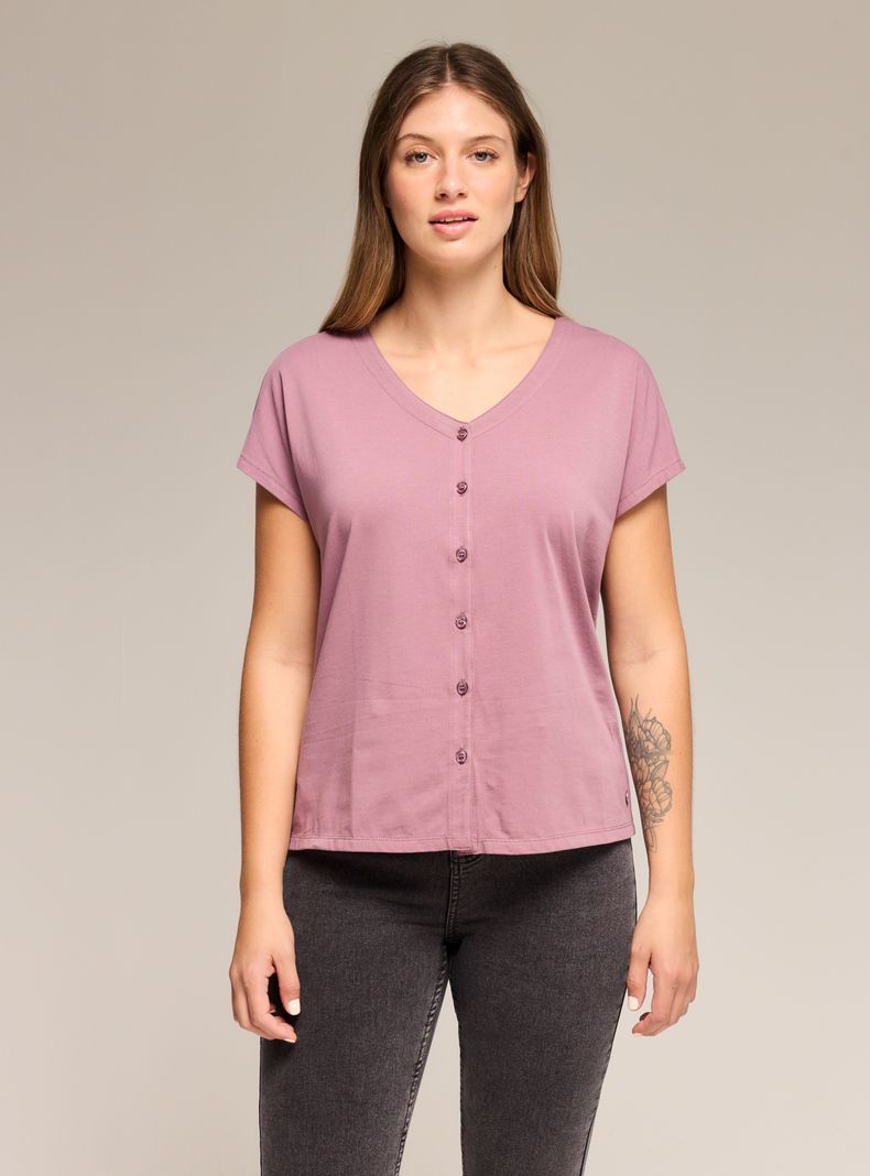 Polera Escote en V con Botones