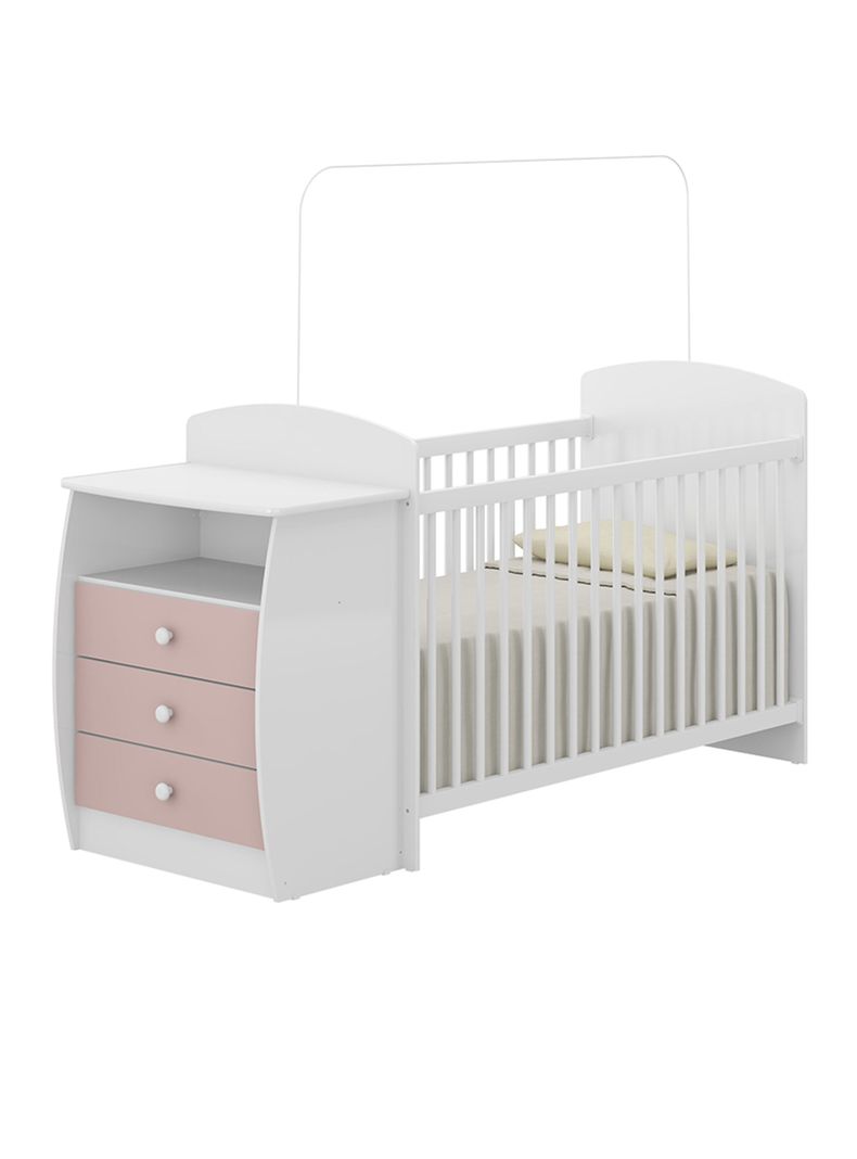 KIDSCOOL CUNA CON CÓMODA MUDADOR BAMBINI ROSADO
