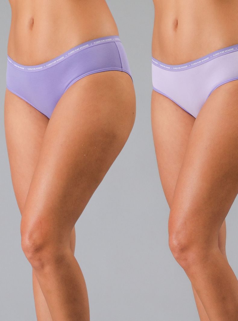 Pack 2 Pantaleta Algodon Logo 2550 Morado Claro S